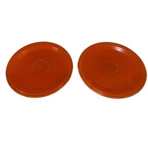 Fiestaware 2 Vintage Radio Active Red/Orange GENUINE EARLY 9 1/2” Plates HLC
